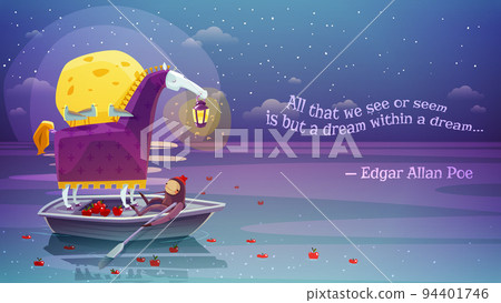 Horse With Lantern Surreal Background Poster 94401746