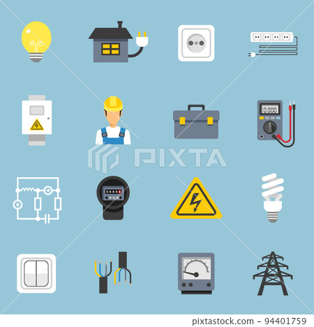 Electricity Icons Set Electricity Icons Set 94401759