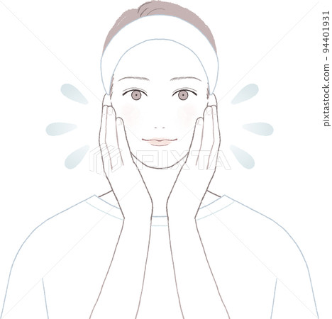 A man doing skin care A man doing skin care 94401931