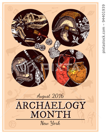 Hand Drawn Sketch Archeology Illustration 94401939