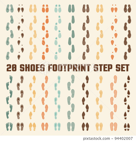 Shoes Footprints Colorful Tracks Set 94402007
