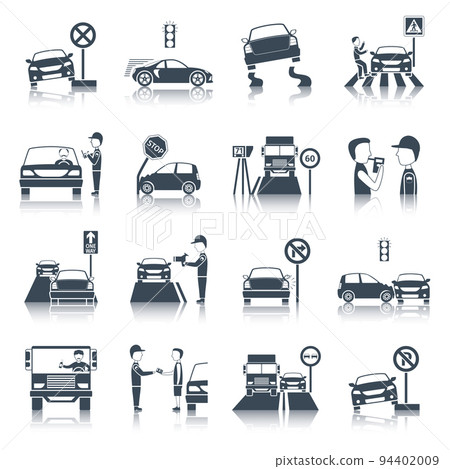 Traffic Violation Icons Set 94402009