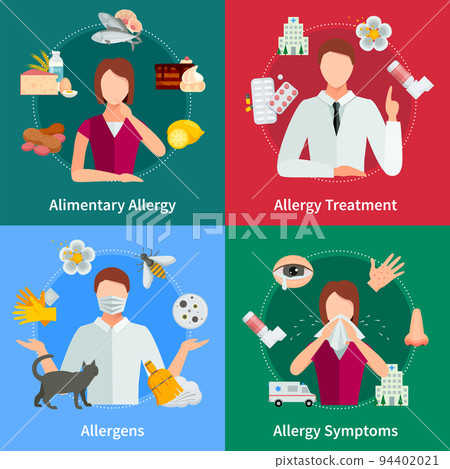 Allergy Concept Icons Set 94402021