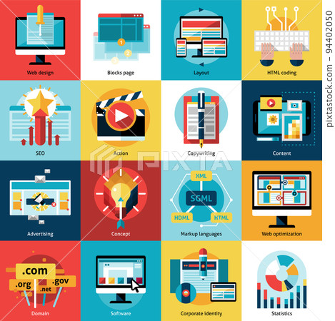 Creative Process Concept Icons Set 94402050