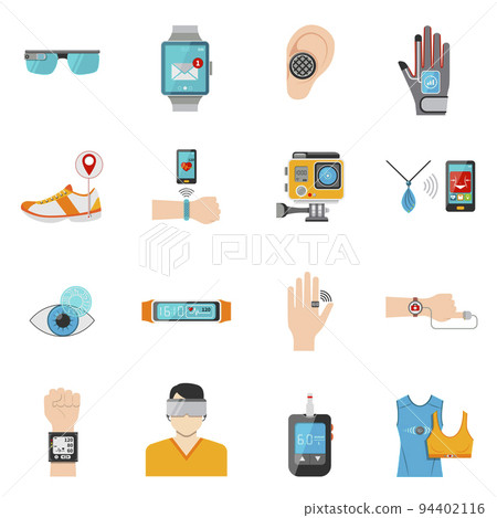 Wearable Technology Icons Set 94402116