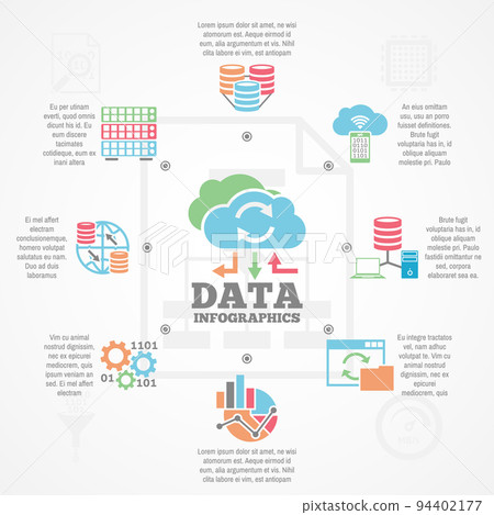 Data Analytics Infographic Flat Icons Banner 94402177