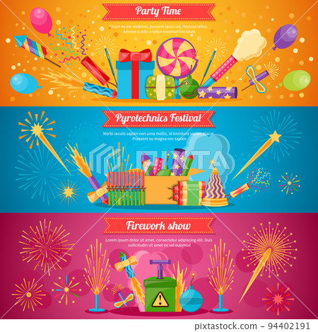 Pyrotechnics Festival Flat Banners Pyrotechnics Festival Flat Banners 94402191