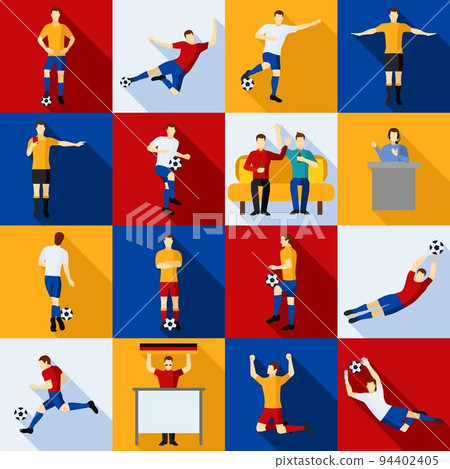 Soccer Players Icons  Flat Set 94402405