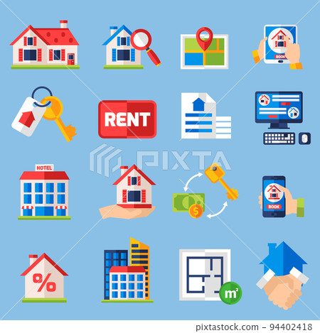 Rent and tenancy icons set 94402418