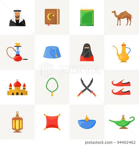 Arabic culture icons set Arabic culture icons set 94402462