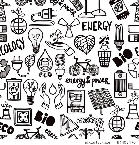 Seamless Pattern With Energy Symbols Seamless Pattern With Energy Symbols 94402476