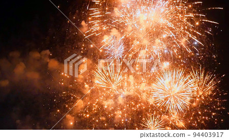 Golden Firework celebrate anniversary happy new year 2023, 4th of july holiday festival. Gold firework in the night time celebrate national holiday. Countdown to new year 2022 gold party time event Golden Firework celebrate anniversary happy new year 2023, 4th of july holiday festival. Gold firework in the night time celebrate national holiday. Countdown to new year 2022 gold party time event 94403917