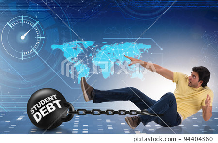 Student in loan and expensive education concept 94404360