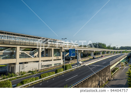 《Aichi Prefecture》Nagakute city landscape Linimo Koen Nishi Station and Green Road 94404757