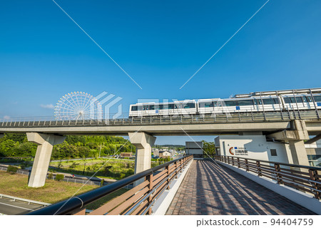 《Aichi Prefecture》Nagakute city cityscape Linimo Koen-Nishi Station and Ferris wheel at Aichi Expo Memorial Park (Morikoro Park) 94404759