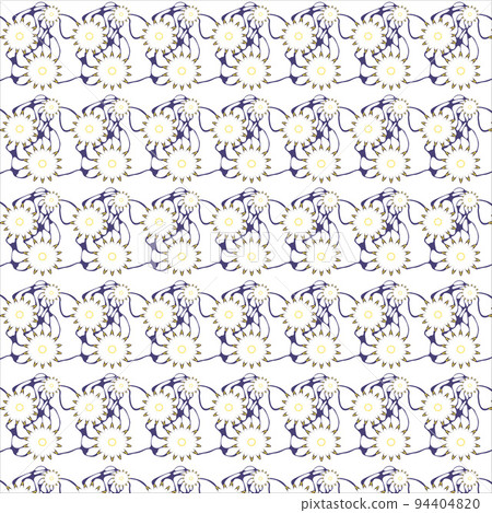 Patern. Yellow-blue illustration. Floral theme Ukrainian colors.	 94404820