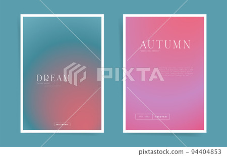Gradient posters with minimal autumn design and modern typography. Vector blur creatives for sale flyer, poster template and web smooth design.  94404853