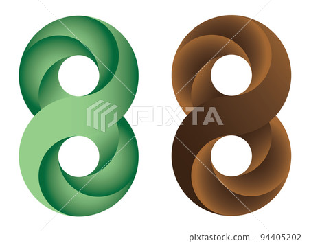 Symbolic numbers eight. Can be used in various ways, as elements of illustrations, logos, etc. Symbolic numbers eight. Can be used in various ways, as elements of illustrations, logos, etc. 94405202