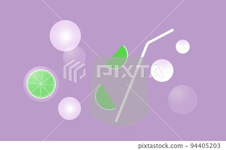 Cocktail of limes and bubbles Cocktail of limes and bubbles 94405203