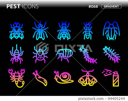 Gradient style icon set related to pests_068 94405244