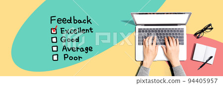 Feedback with person using a laptop 94405957