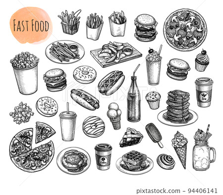 Fast food collection. - Stock Illustration [94406141] - PIXTA