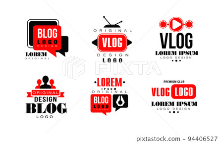 Premium Vector | Vlog icon, tv broadcast or live stream, online video blog  vector icon. blogger or vlogger video channel and social media web stream  app with player button, online live video