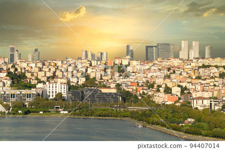 Istanbul city from Pierre Loti Teleferik station overlooking Golden Horn, Eyup District, Istanbul, Turkey Istanbul city from Pierre Loti Teleferik station overlooking Golden Horn, Eyup District, Istanbul, Turkey 94407014