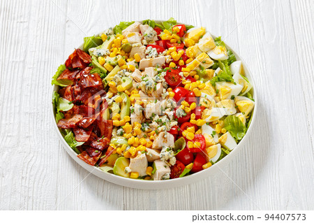 American garden salad on plate, top view American garden salad on plate, top view 94407573