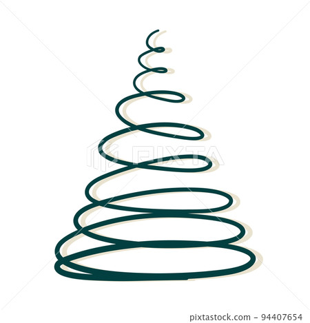 New year tree. Christmas pine vector. Hand drawn xmas silhouette. Cedar New year tree. Christmas pine vector. Hand drawn xmas silhouette. Cedar 94407654