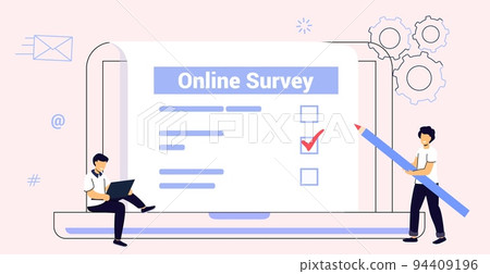 Online survey Client giving feedback Making decision Online survey Client giving feedback Making decision 94409196