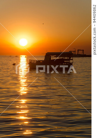Fisherman's boat in the croatian city umag Fisherman's boat in the croatian city umag 94409862