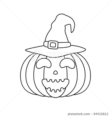 Coloring page with Halloween Pumpkin 94410822
