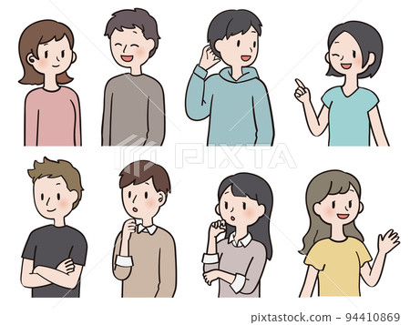 各種姿勢、套裝的男女 94410869