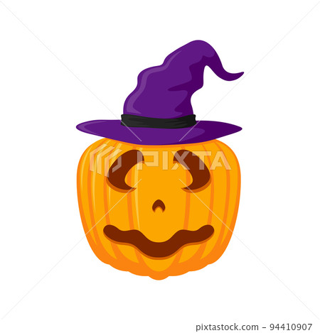 Halloween Pumpkin with hat isolated on white background 94410907