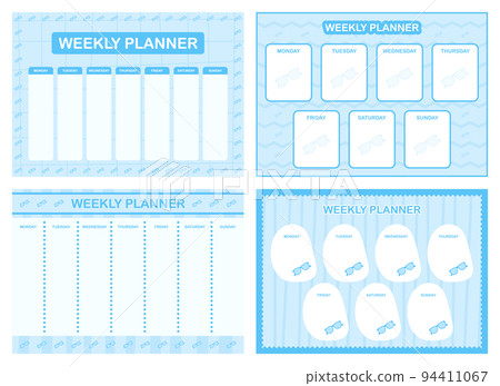 Weekly planner, kids schedule design template Weekly planner, kids schedule design template 94411067