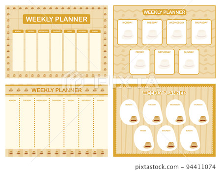 Weekly planner, kids schedule design template 94411074