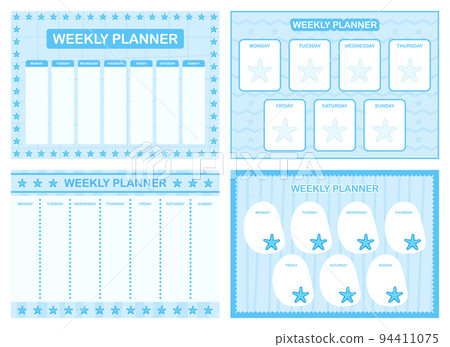 Weekly planner, kids schedule design template 94411075