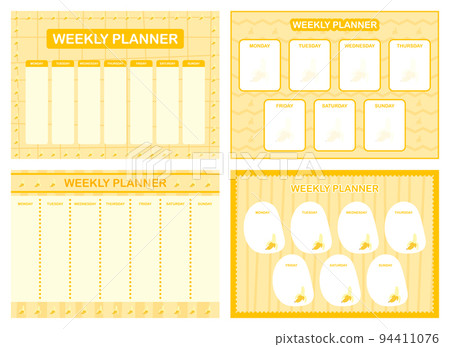 Weekly planner, kids schedule design template 94411076