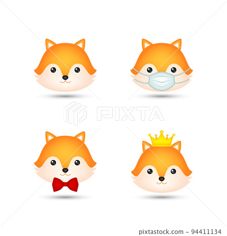 Fox head on white background 94411134