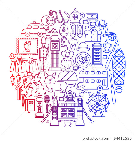 United Kingdom Line Icon Circle Design United Kingdom Line Icon Circle Design 94411556