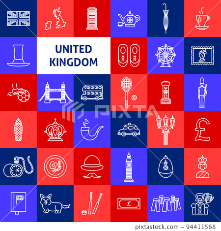 United Kingdom Line Icons 94411568