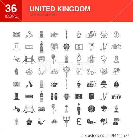 United Kingdom Line Web Glyph Icons United Kingdom Line Web Glyph Icons 94411575