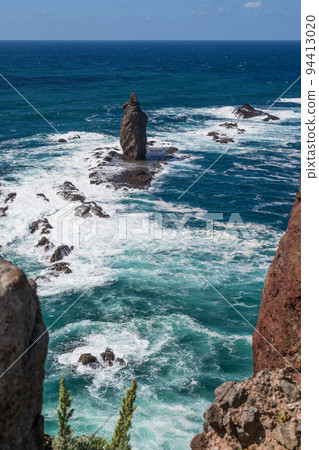 Kamui Cape and Kamui Rock with a superb view jutting out into the ocean of Shakotan blue 94413020