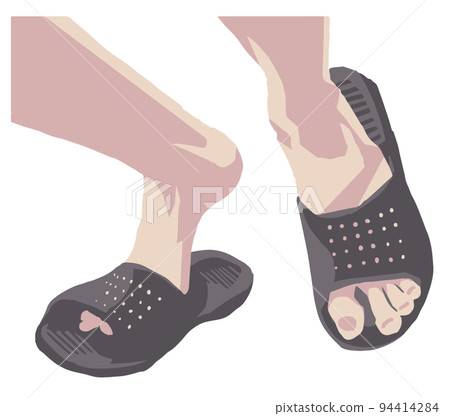 Vector illustration of feet wearing sandals 5 Vector illustration of feet wearing sandals 5 94414284