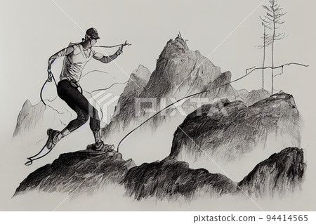 Charging energy in wild Austrian nature, Athlete of lighter Charging energy in wild Austrian nature, Athlete of lighter 94414565