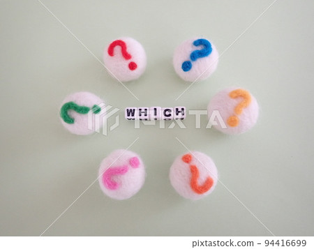 In the center of multiple question marks which? which word In the center of multiple question marks which? which word 94416699