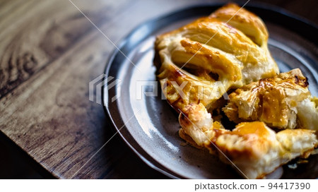 Shoot homemade pumpkin pie by the window 94417390