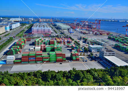 Telecom Center View of Tokyo Container Port from Observation Deck 94418997