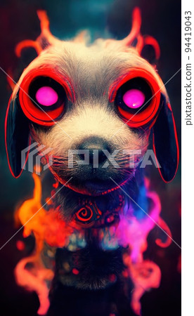 Creepy infernal zombie animal with hypnotic eyes The concept of a nightmarish zombie from the hellscape. 94419043